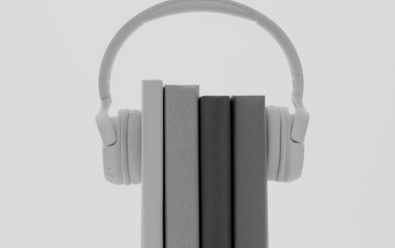 A white XX59 HEADPHONES with books