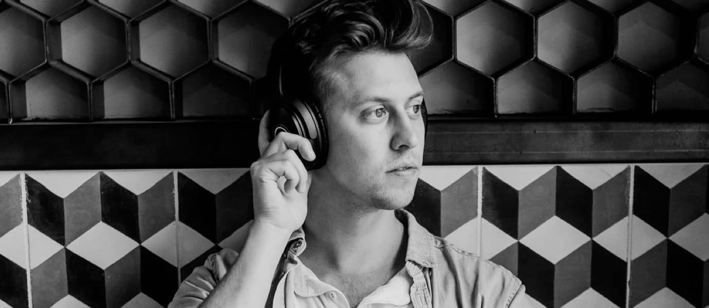 A person wearing a headphone.